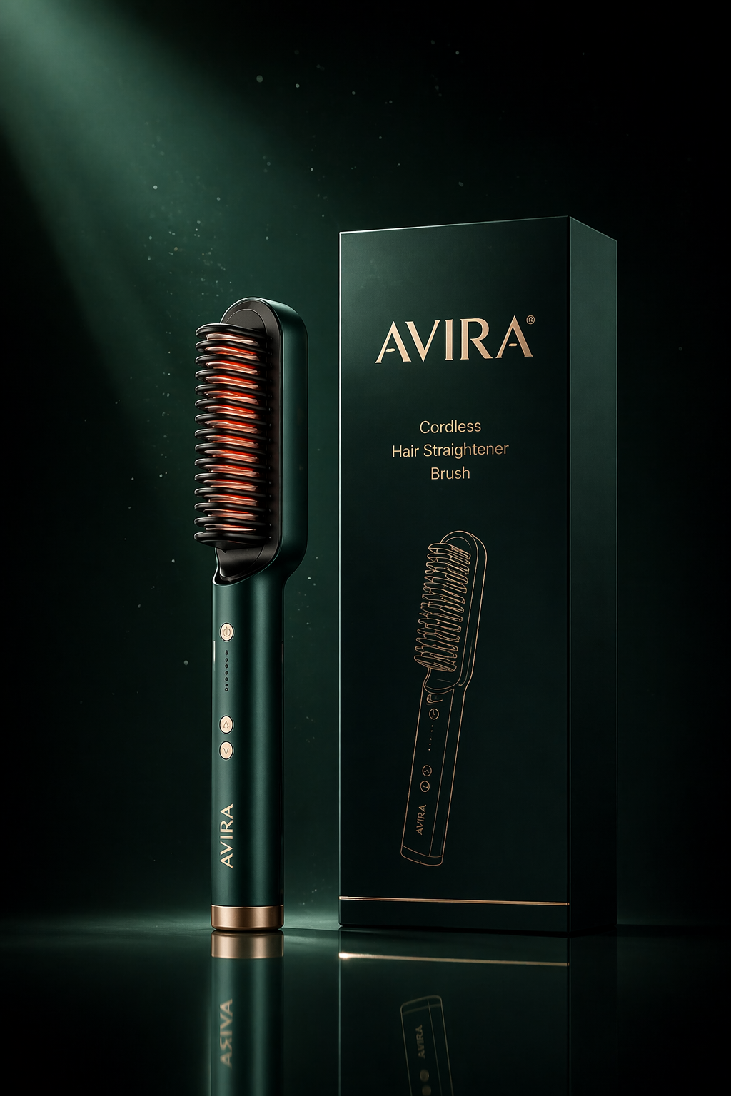 CareBrush PRO 3-in-1 Ceramic Hair Straightening Brush For Women